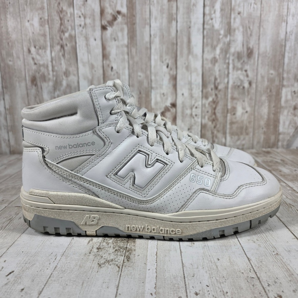 New Balance 650 White Grey‎ High Top Basketball Sneakers BB650RWW Mens 11 D
